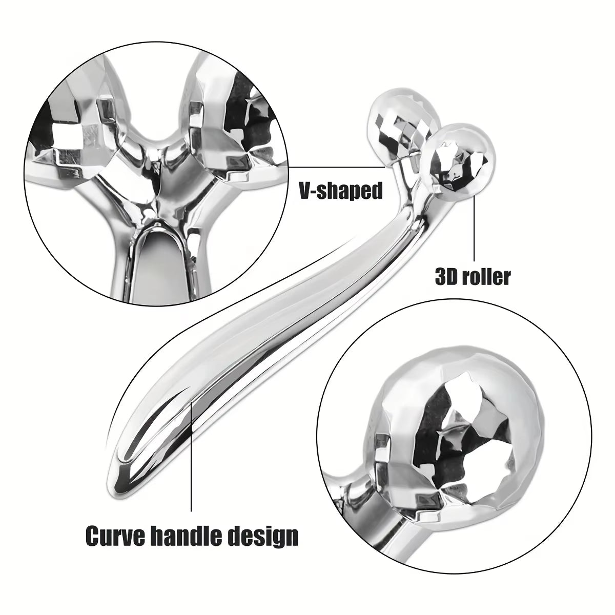 6-Piece Facial Cleansing Tool Set, Including a Stainless Steel Scraping Board, Ice Roller, Cloth Bag, Etc.