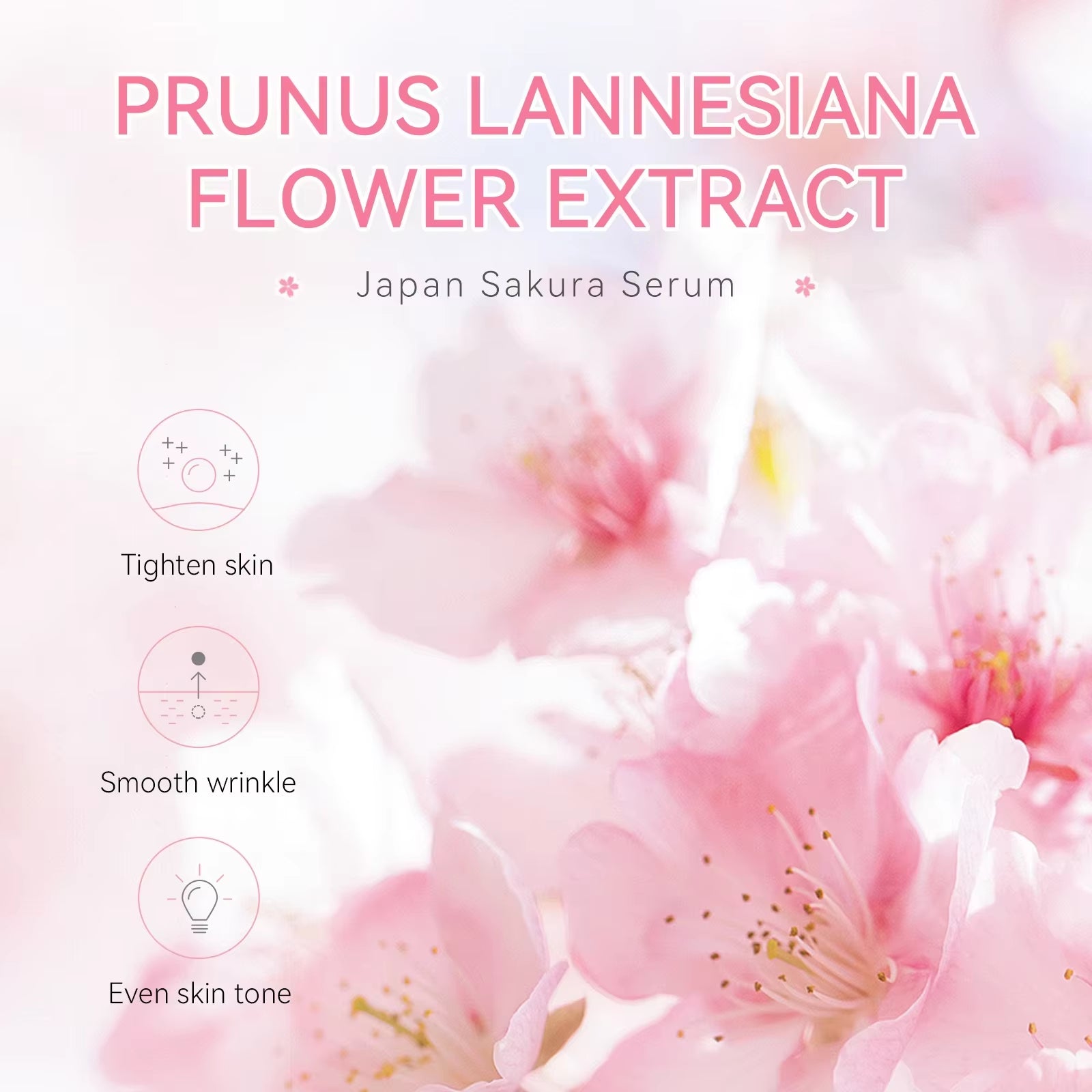 Sakura Whitening Face Serum anti Aging Fade Fine Lines Tighten Pores Improve Melanin Pigment Dull Moisturizer Brighten Skin Care