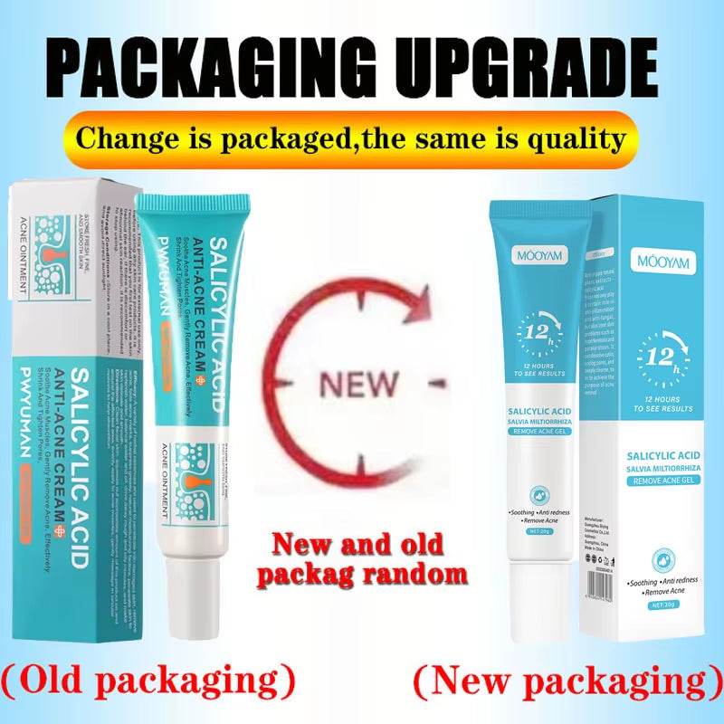 Salicylic Acid Acne Treatment Face Cream Repair Pimple Spots Deep Cleaning Pore Anti-Acne Scar Oil Control Moisturizer Skin Care