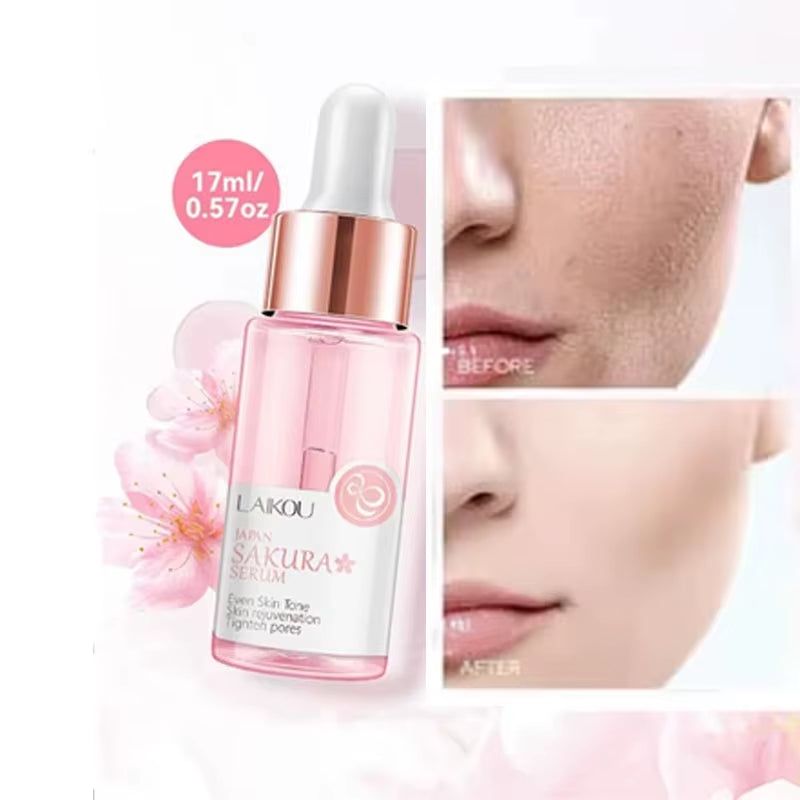 Sakura Whitening Face Serum anti Aging Fade Fine Lines Tighten Pores Improve Melanin Pigment Dull Moisturizer Brighten Skin Care