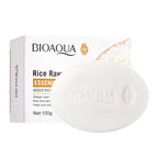 BIOAQUA White Rice Raw Pulp Facial Soap Face Wash Foam Facial Cleanser Moisturizing Oil Control Body Bathing Handmade Soap
