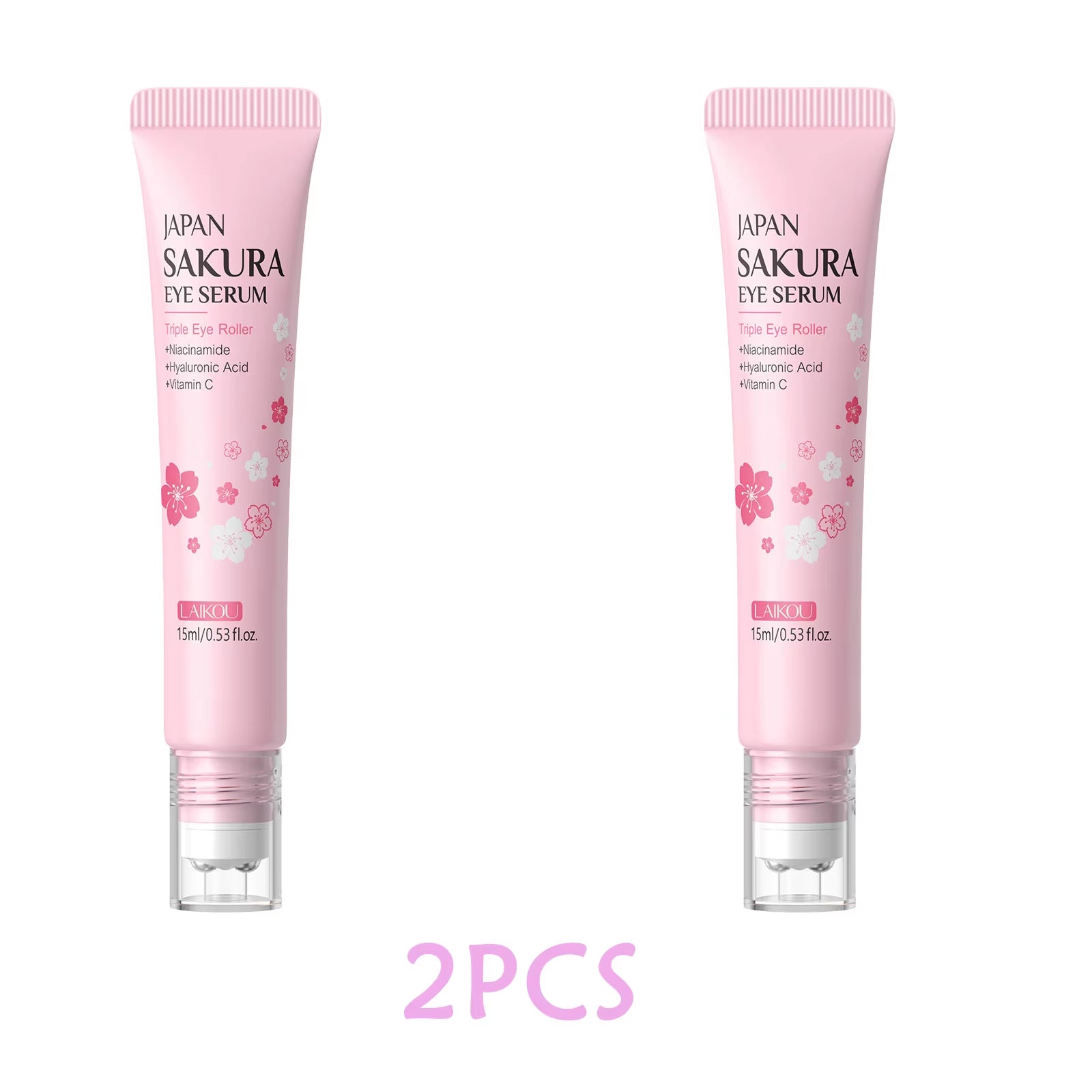 Sakura Anti- Wrinkle Eye Cream with Roller Ball Quick Drying Hydrating Hyaluronic Acid Refreshing Eye Serum 15Ml