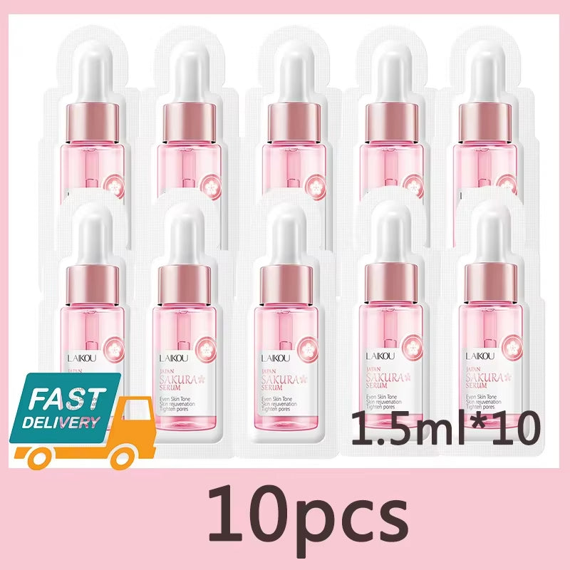 Sakura Whitening Face Serum anti Aging Fade Fine Lines Tighten Pores Improve Melanin Pigment Dull Moisturizer Brighten Skin Care