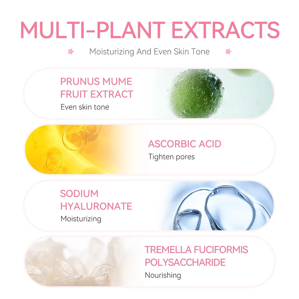 Sakura Whitening Face Serum anti Aging Fade Fine Lines Tighten Pores Improve Melanin Pigment Dull Moisturizer Brighten Skin Care