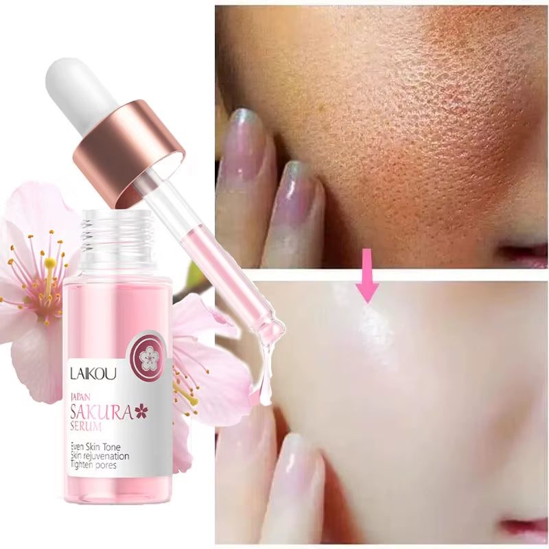 Sakura Whitening Face Serum anti Aging Fade Fine Lines Tighten Pores Improve Melanin Pigment Dull Moisturizer Brighten Skin Care