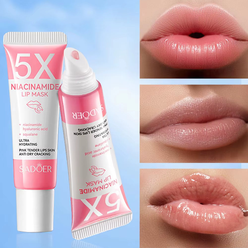 5X Niacinamide Plumping Lip Mask – Intense Hydration & Anti-Dryness for Soft, Pink Lips | Care Chapped Lips Overnig 10G/Pc