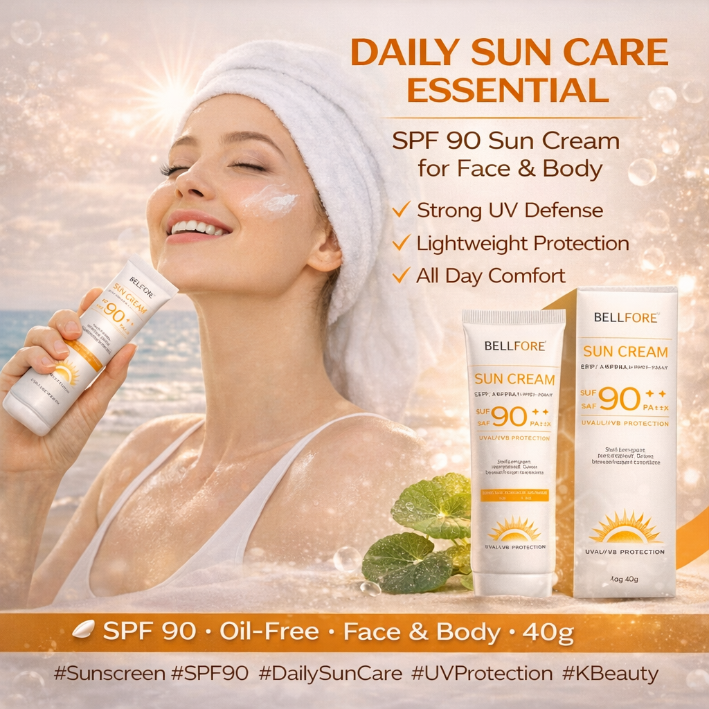 SPF 90 Whitening Sunscreen Cream – Oil Control Sunblock for Face & Body