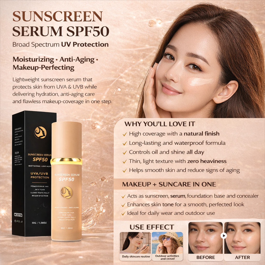 4-in-1™ Liquid Foundation SPF50 – Full Coverage, Oil Control & Long-Lasting Wear