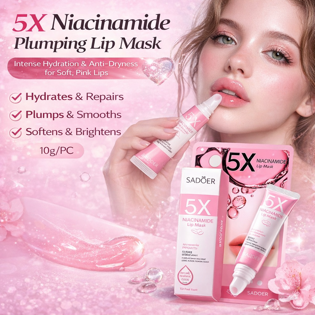 5X Niacinamide™ Plumping Lip Mask – Overnight Hydration & Repair for Soft Pink Lips