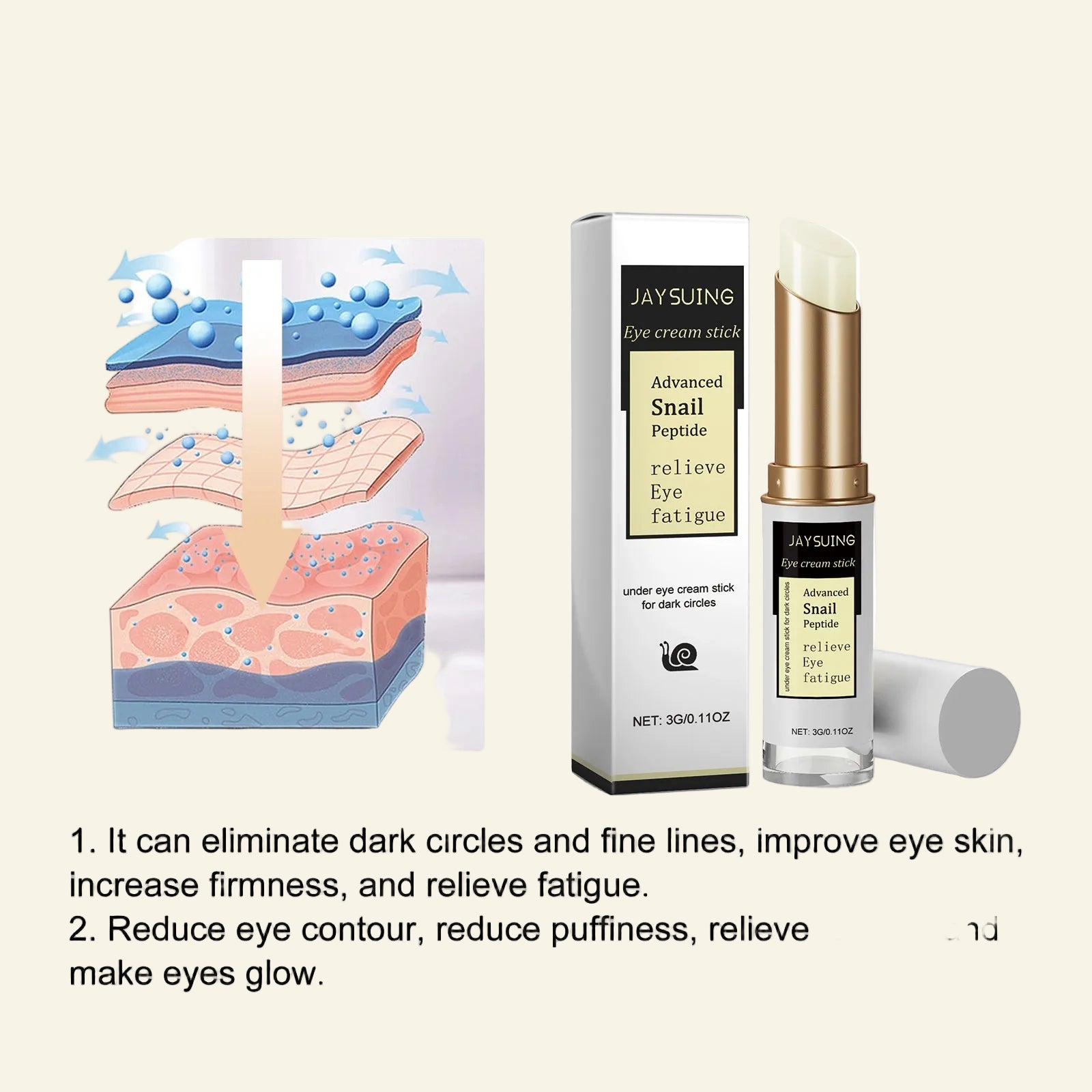 Snail Repair™ Eye Cream Stick – Puffiness, Dark Circle & Wrinkle Care