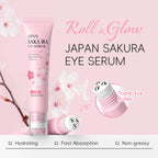 Sakura Anti- Wrinkle Eye Cream with Roller Ball Quick Drying Hydrating Hyaluronic Acid Refreshing Eye Serum 15Ml