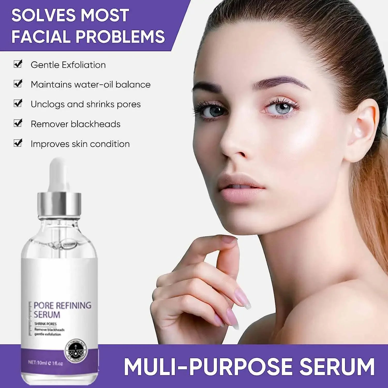 Pore Shrinking Serum Face Removing Large Pores Tightening Facial Pore Minimizing Essence Skin Care Beauty Firm Skin