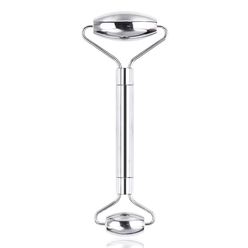 6-Piece Facial Cleansing Tool Set, Including a Stainless Steel Scraping Board, Ice Roller, Cloth Bag, Etc.