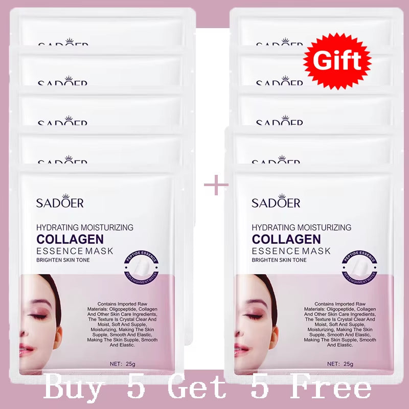Collagen anti Wrinkle Facial Mask anti Aging Fade Fine Lines Firm Skin Moisturizing Brightening Smooth Skincare Korean Cosmetics