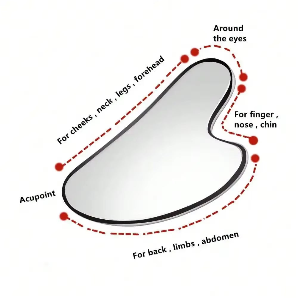 304 Stainless Steel Gua Sha Facial Tools Face Massage Tools Smooth Sturdy Metal Scraper Guasha Tool Face Body Reduce Puffiness