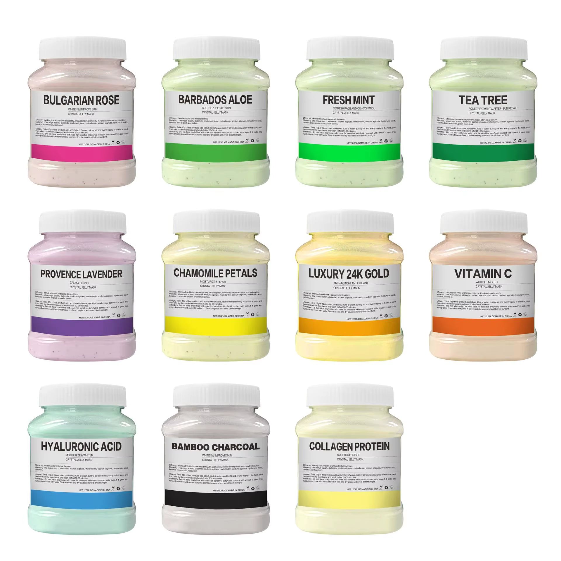 350G Hydrating 24K Gold Soft Mask Powder Rose Petal Crystal Jelly Mask Powder Skin Care Dropshipping