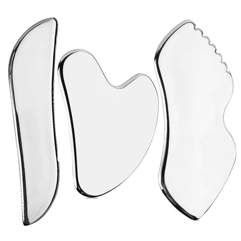 6-Piece Facial Cleansing Tool Set, Including a Stainless Steel Scraping Board, Ice Roller, Cloth Bag, Etc.