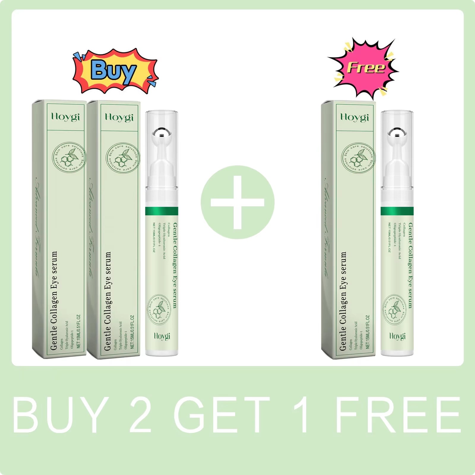 Collagen Eye Serum Lightening Dark Circles Remover Eye Bags Reduce Fine Lines Tightening Lifting Moisturizing under Eye Roller