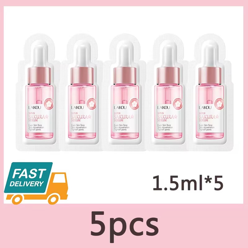 Sakura Whitening Face Serum anti Aging Fade Fine Lines Tighten Pores Improve Melanin Pigment Dull Moisturizer Brighten Skin Care