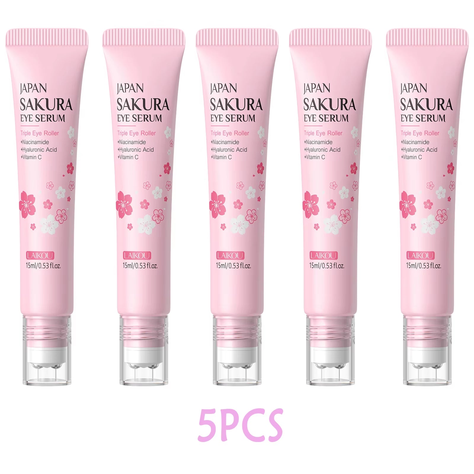 Sakura Anti- Wrinkle Eye Cream with Roller Ball Quick Drying Hydrating Hyaluronic Acid Refreshing Eye Serum 15Ml