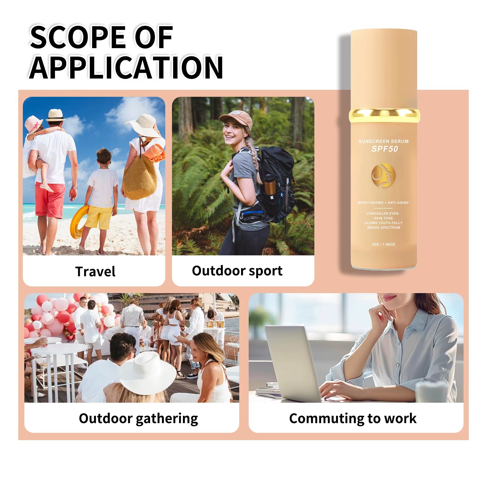 4 in 1 Liquid Foundation Makeup High Full Coverage Concealer Oil-Control SPF50 Long Lasting Waterproof Face Foundation Make Up