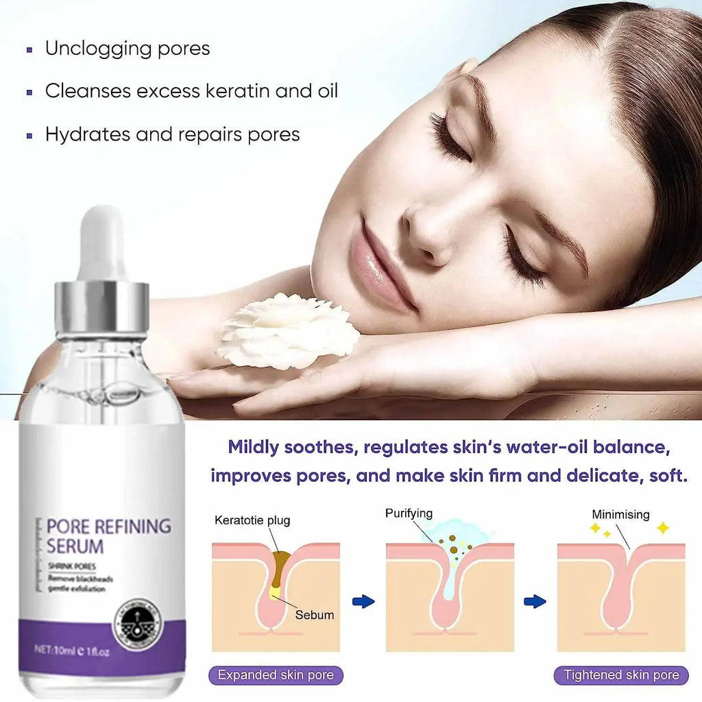 Pore Shrinking Serum Face Removing Large Pores Tightening Facial Pore Minimizing Essence Skin Care Beauty Firm Skin