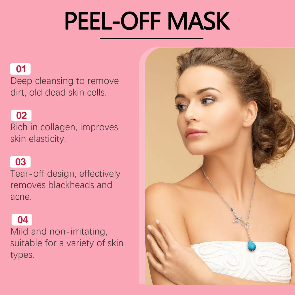 Collagen Peel off Mask with Application Brush anti Wrinkle Firming Hydrating Easy Peel All Skin Types Non Irritating Clean