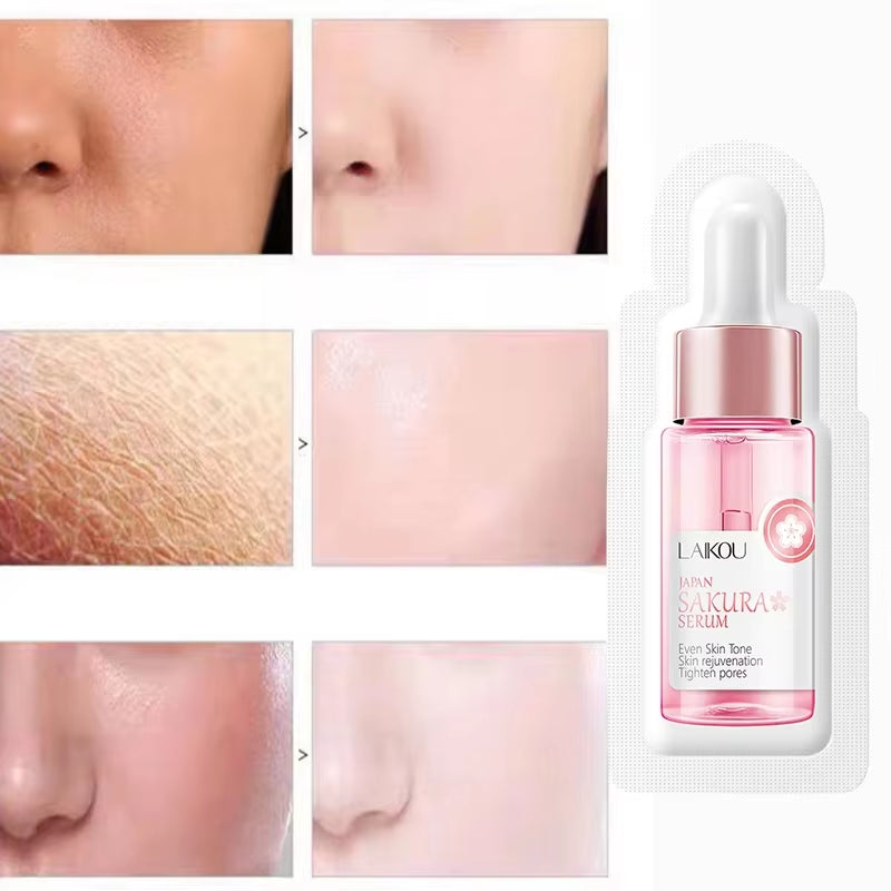 Sakura Whitening Face Serum anti Aging Fade Fine Lines Tighten Pores Improve Melanin Pigment Dull Moisturizer Brighten Skin Care